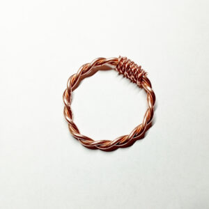 Raw Copper 1/4 Royal Cubit Tensor Ring on white background