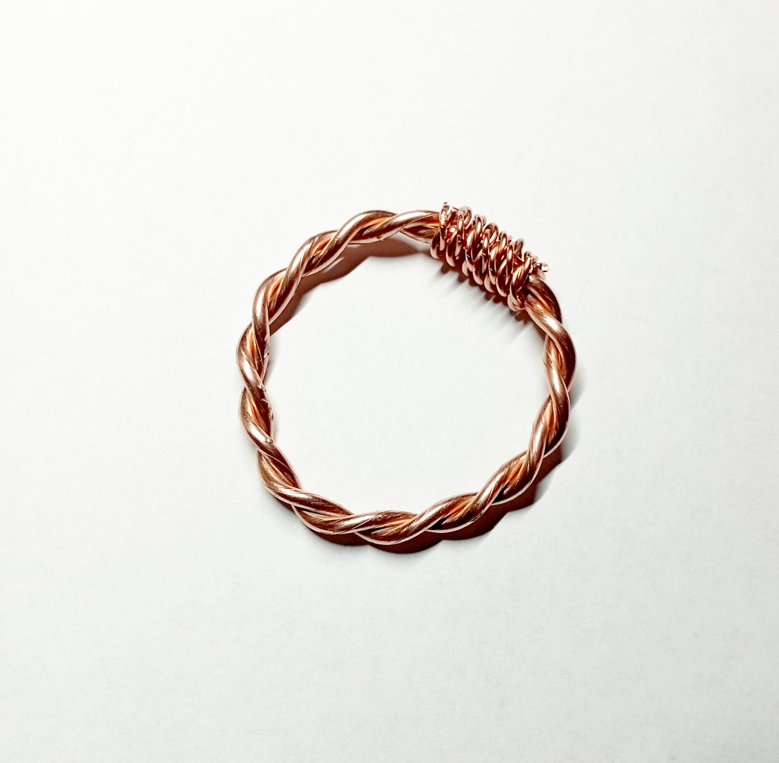 Raw Copper 1/4 Royal Cubit Tensor Ring on white background