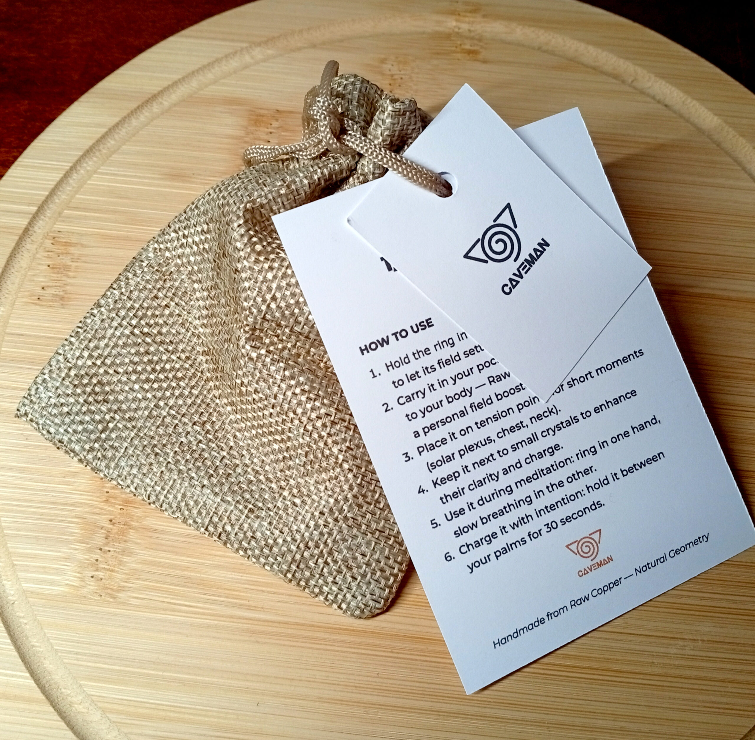 Cavetech packaging – pouch with product tags