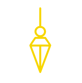 Minimalist geometric pendulum line icon.