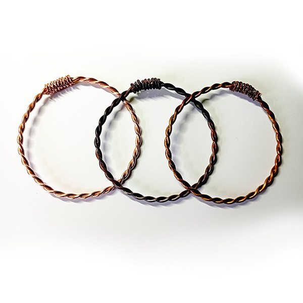 Raw Copper 1/4 Royal Cubit Tensor Ring on white background